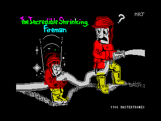 The Incredible Shrinking Fireman title screen for ZX Spectrum